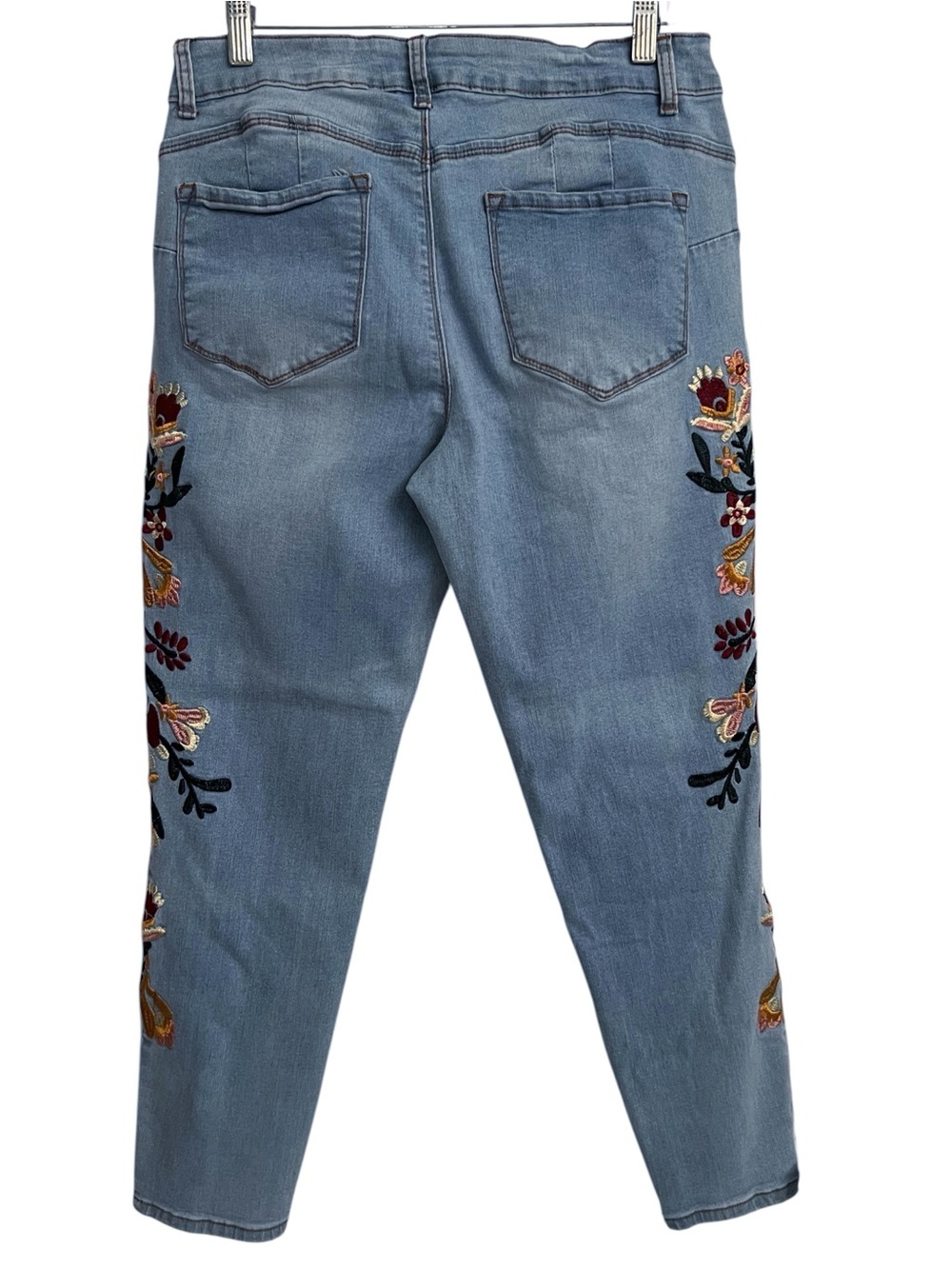 Sandpiper Boho Western Floral Embroidered Stretch Skinny Jeans 12 Petite - Picture 5 of 8